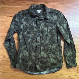 Cherokee Youth Boy XL 16 Green Camouflage Button-Up Shirt